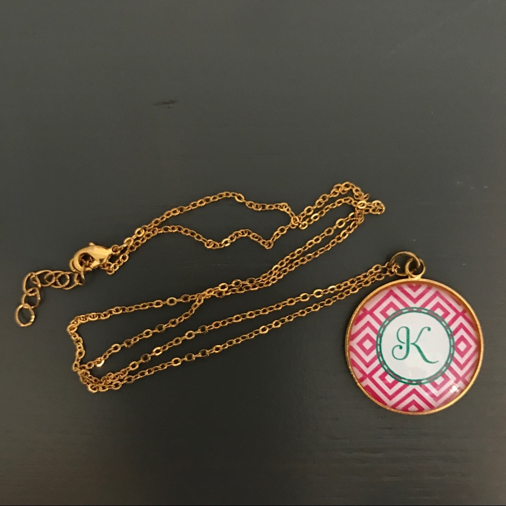 K initial pendant necklace