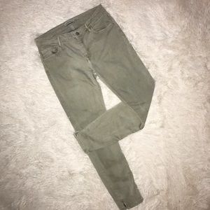 Zara Green Slim Fit Jeans Pants Ankle Zipper 8/40 Zara Green Slim Fit Jeans Pants Ankle Zipper 8/40