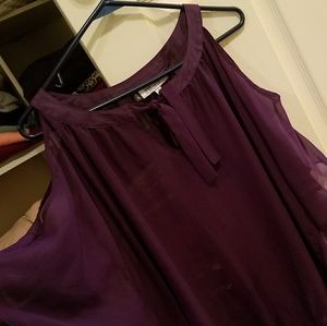 Dark purple chiffon top