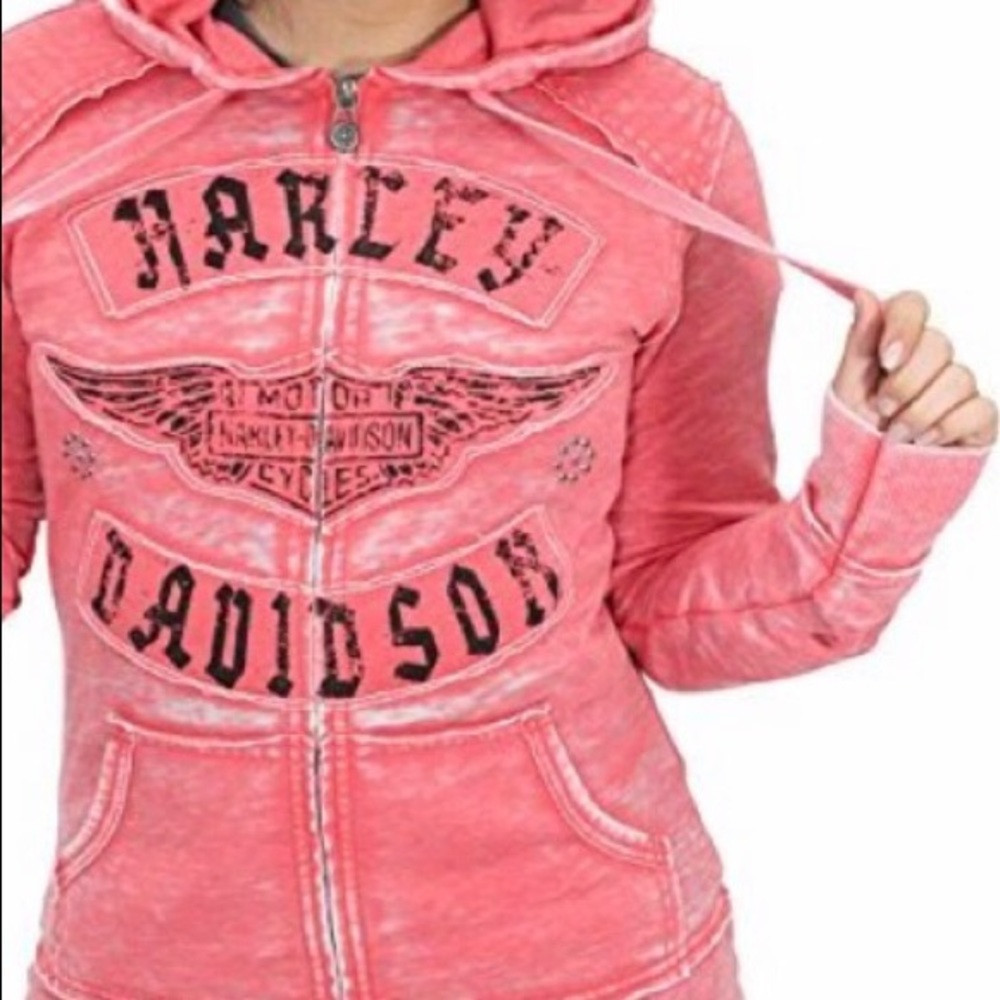 Harley Davidson Burnout Washed Zipped Hoodie