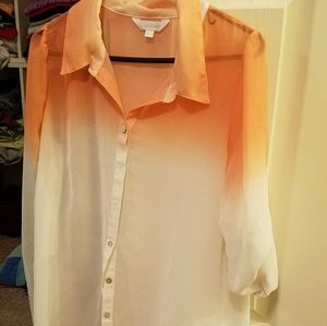 Chiffon long sleeve button down