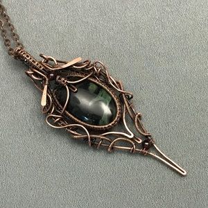 Handmade wire wrapped pendant