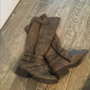 Distressed boots