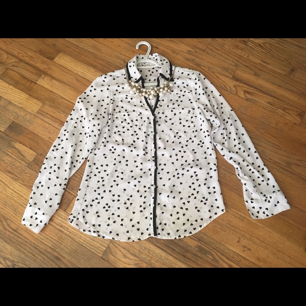 Fun heart patterned button down from Express