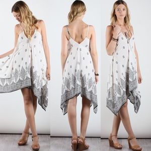 Black & White Paisley Asymmetrical Dress