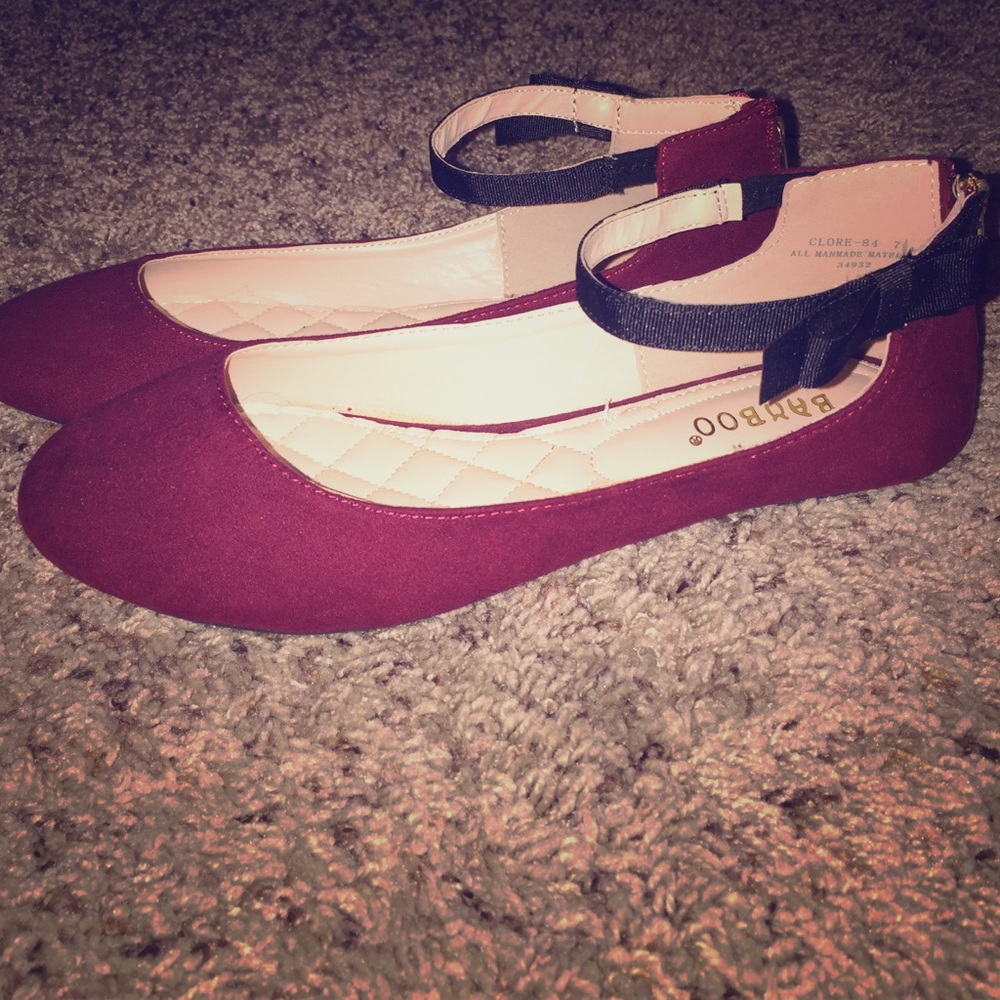 🚫🚫🚫SOLD Bow Ankle Flats🚫🚫🚫