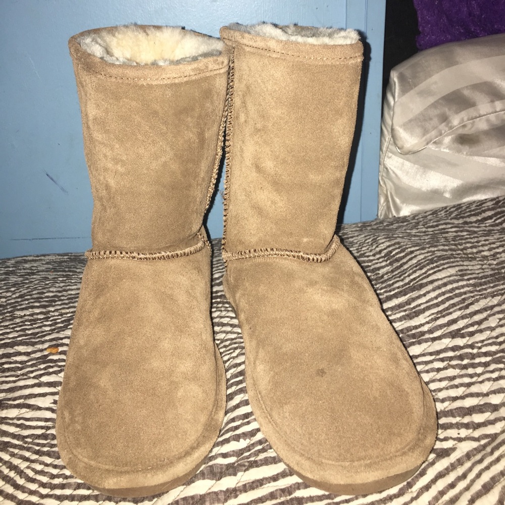 Bearpaw fur boots.