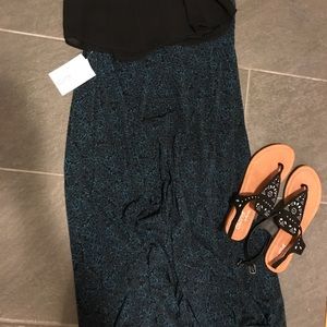 Lularoe Maxi Skirt Teal Paisley Small