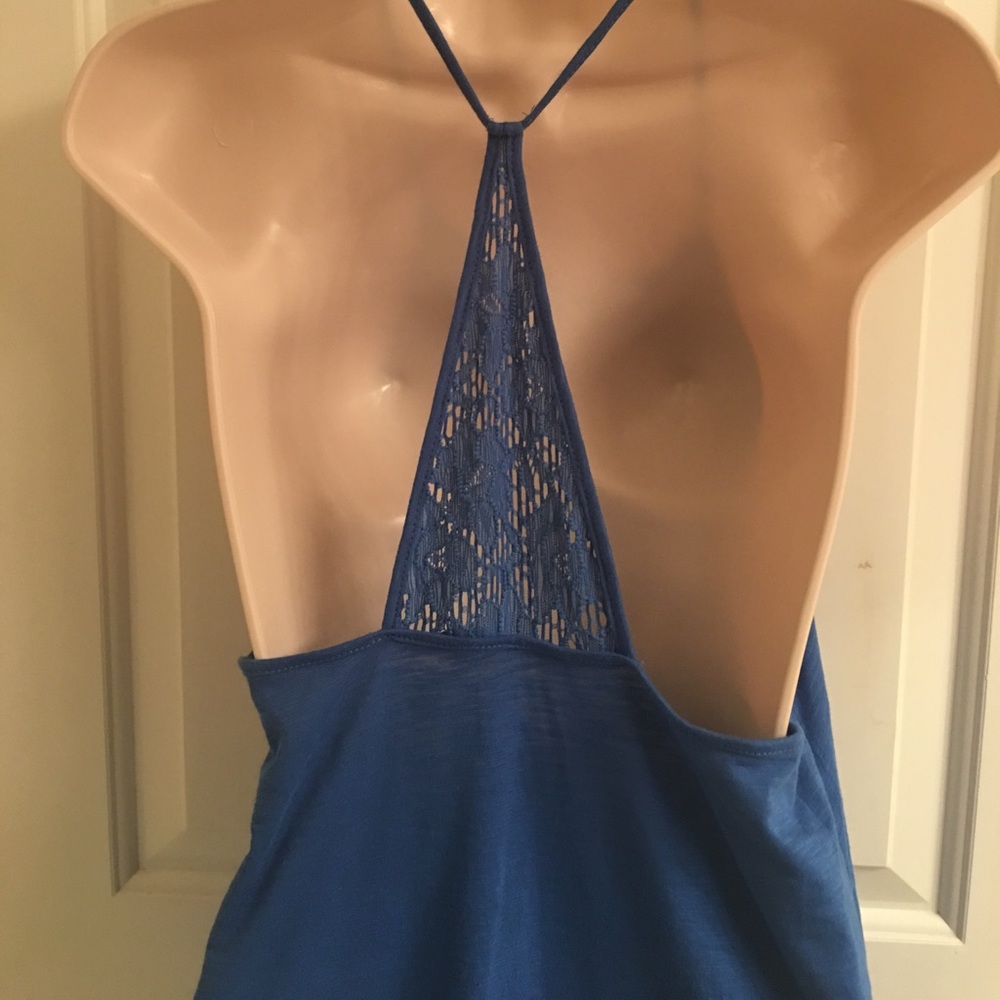 NWT- Copper Key Blue Lace Racerback Tank Top - Picture 4 of 4