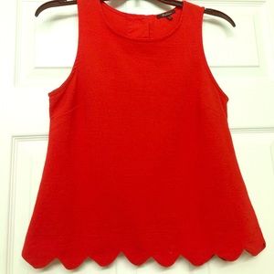 Red Scalloped Top