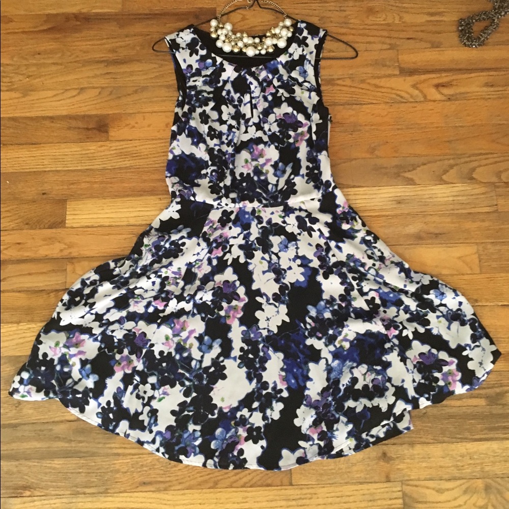 Floral keyhole a-line dress from Express
