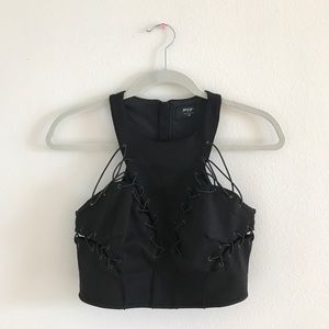 Lace up crop top