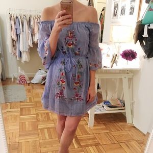 Beach embroidered dress