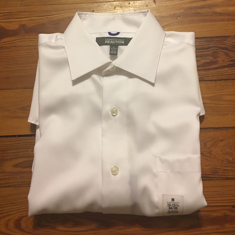 NWT Kenneth Cole White Dress Shirt Neck 15