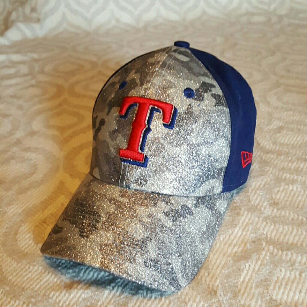 Texas Rangers camo-shine ladies baseball cap