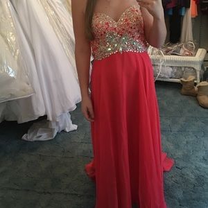 Blush Strapless Prom Dress