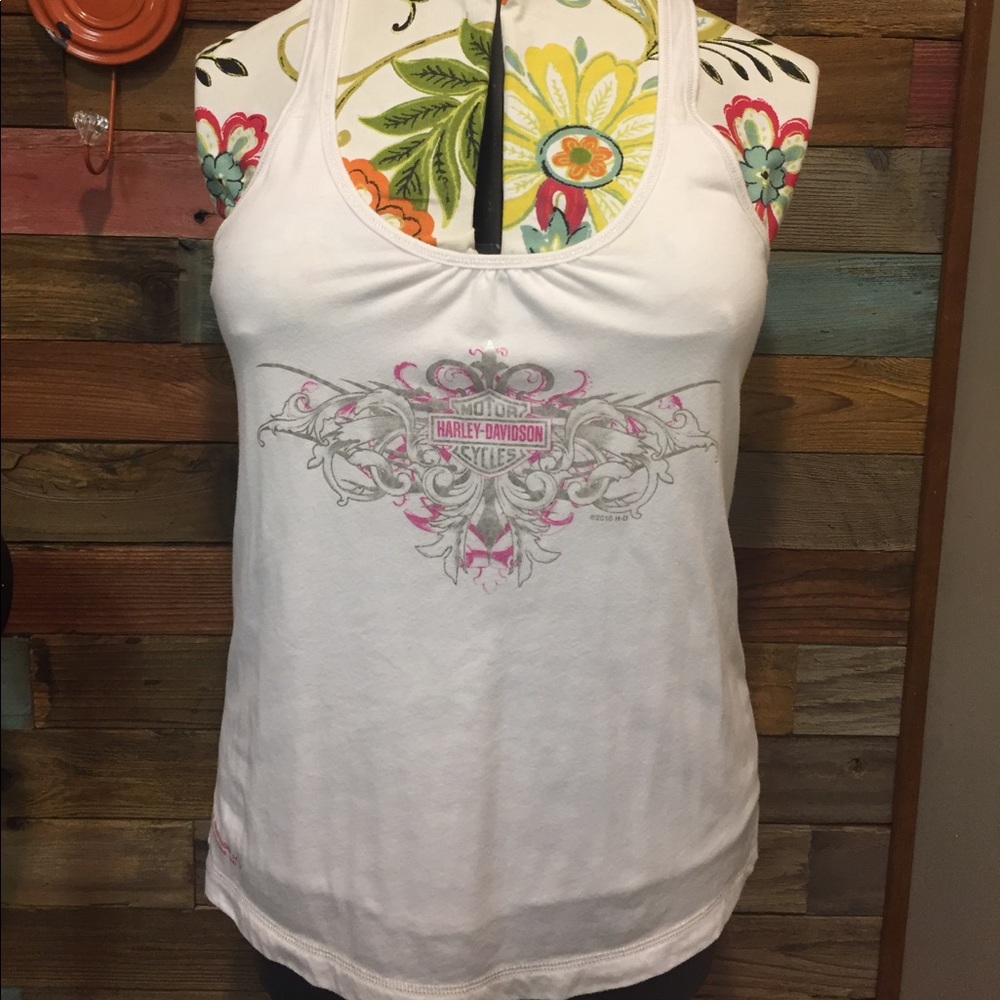 White Harley Davidson Tank Top