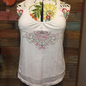 White Harley Davidson Tank Top