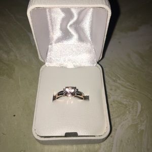 Sofia Morganite ring & Eternity ring 10K Rose Gold