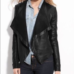 Hinge real Leather waterfall jacket