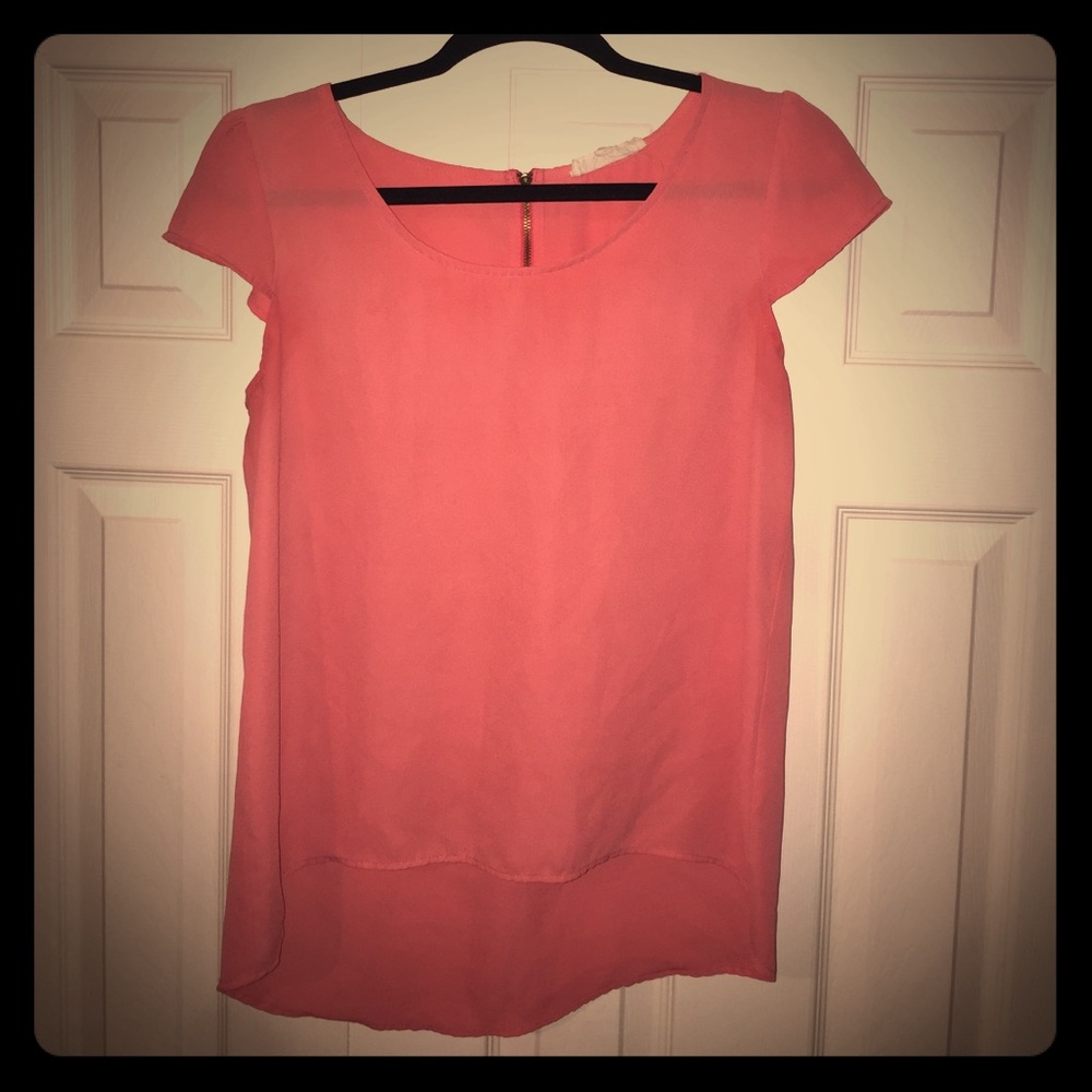 Silk coral blouse