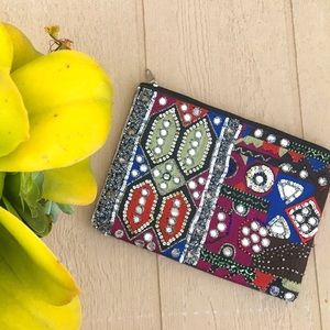 Gypsy embroidered clutch