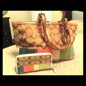 Coach striped wallet