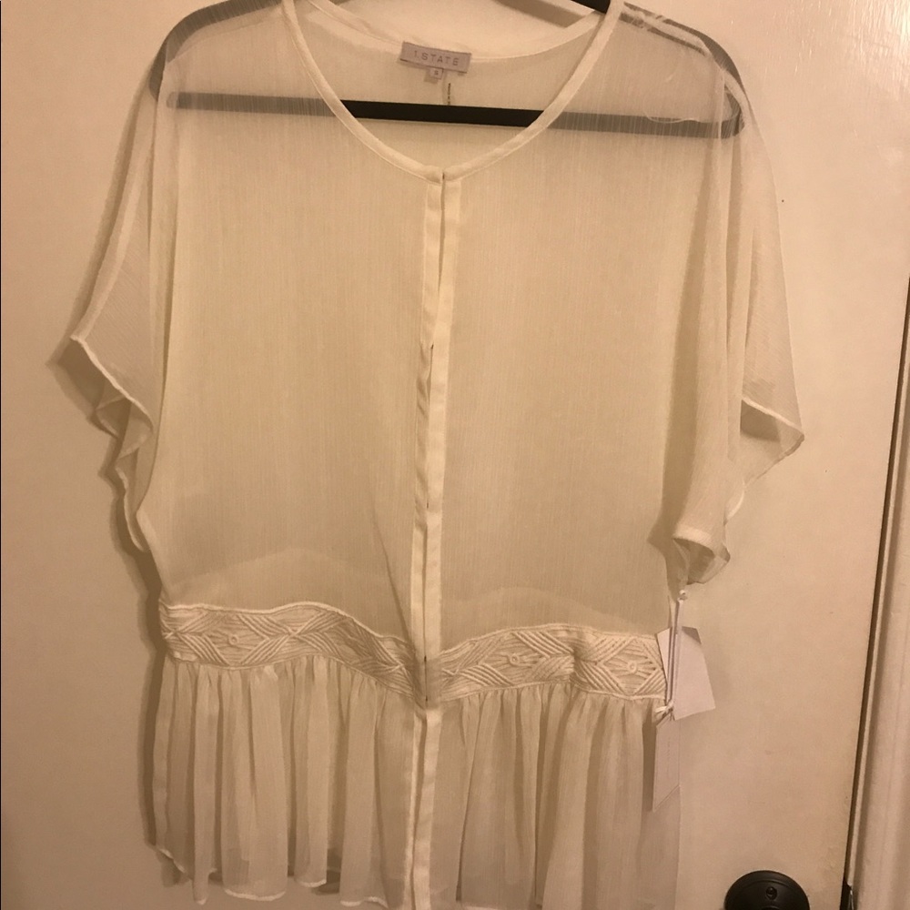 SALE 🔥1 State White Sheer Blouse