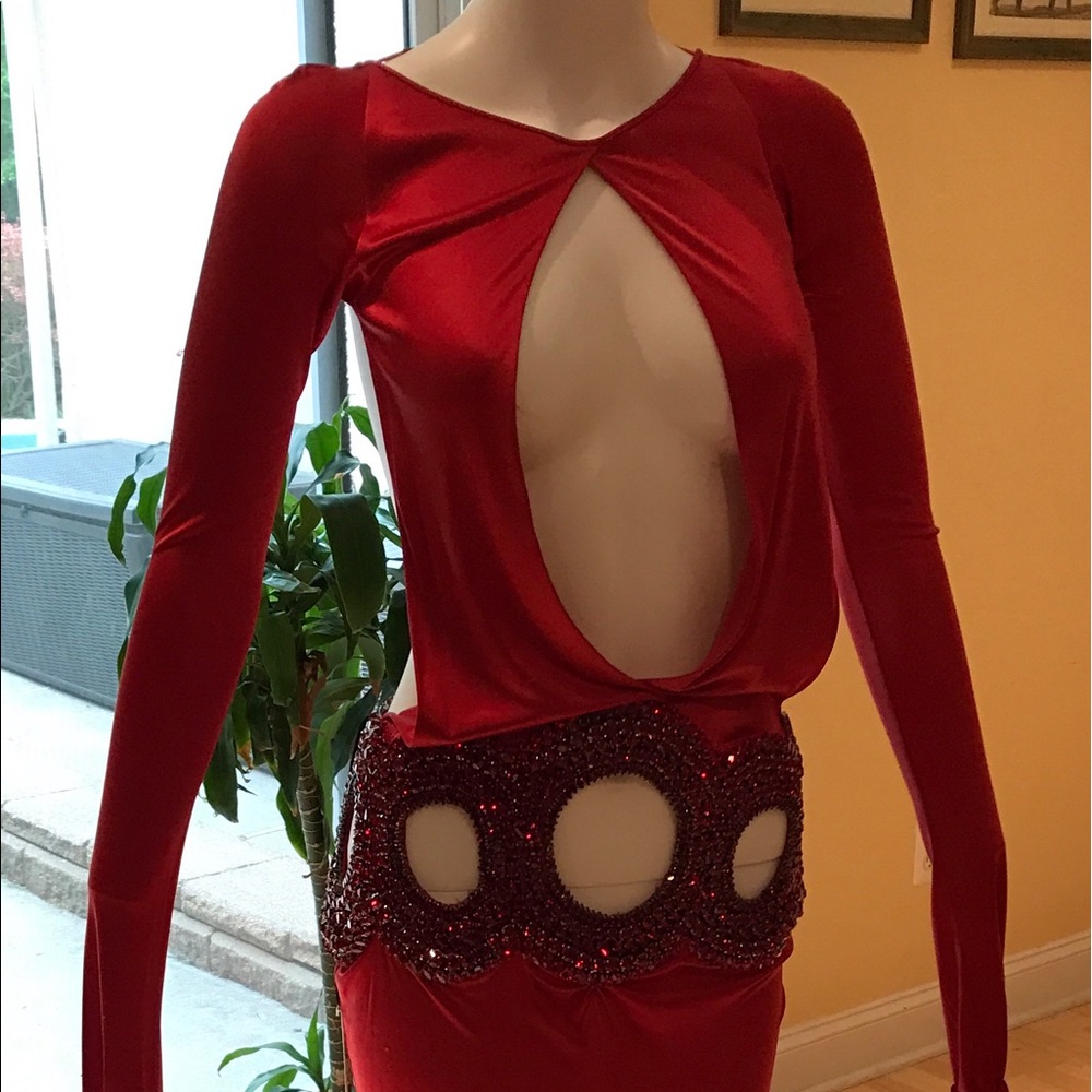 Roberto Cavalli knit embellished gown