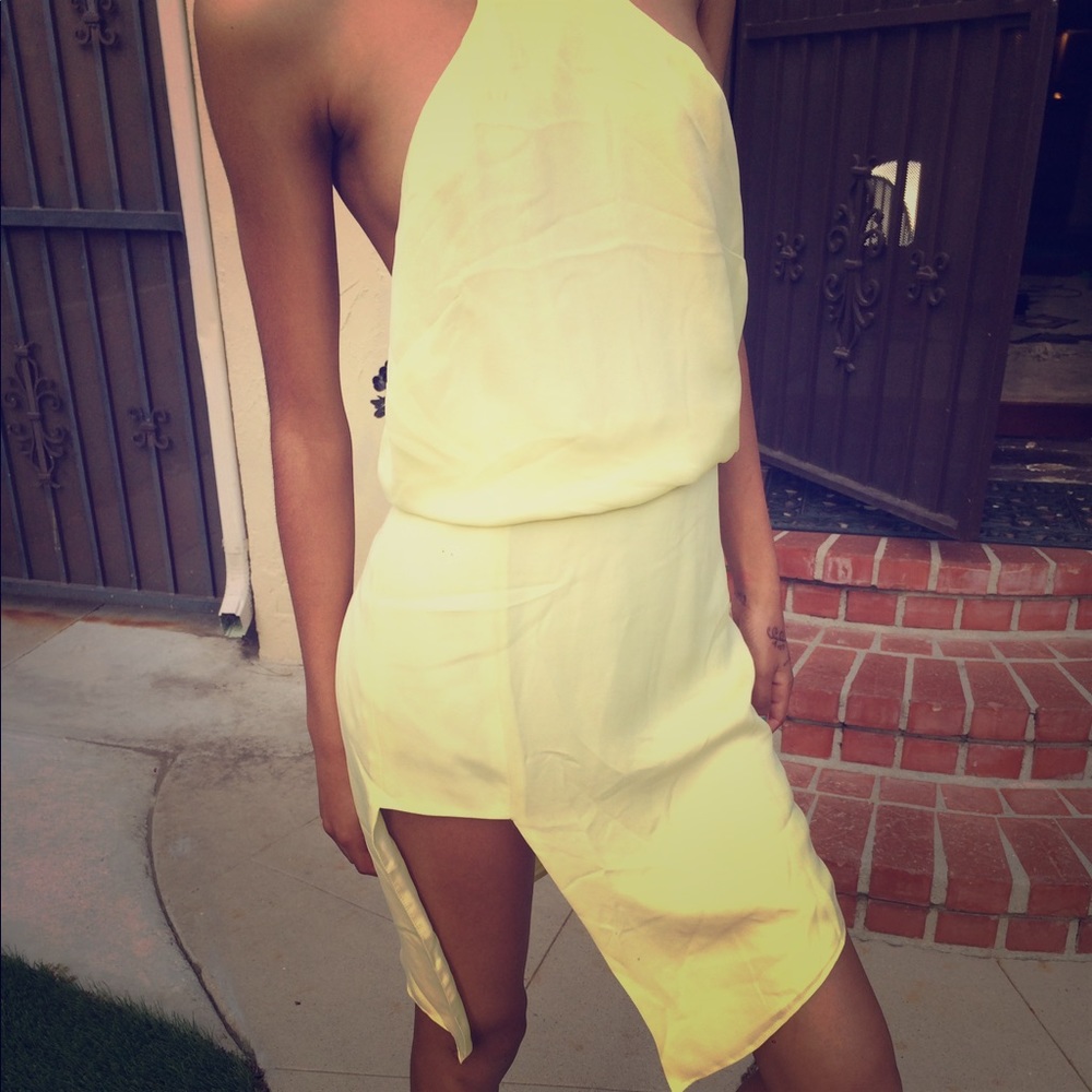 Mason silk Dress - in pale YELLOW -PRICE FIRM