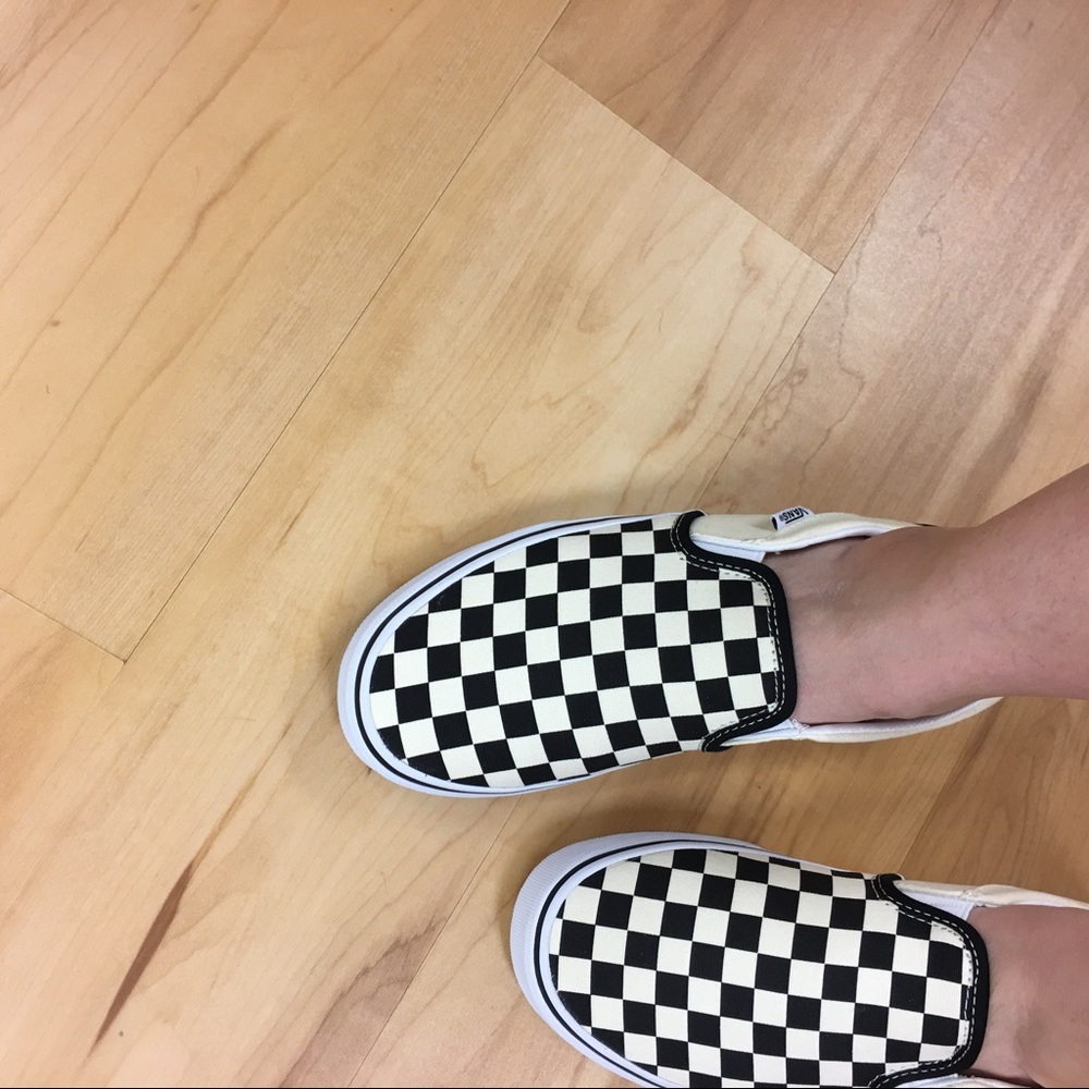 Woman's Black and White Checkered Vans