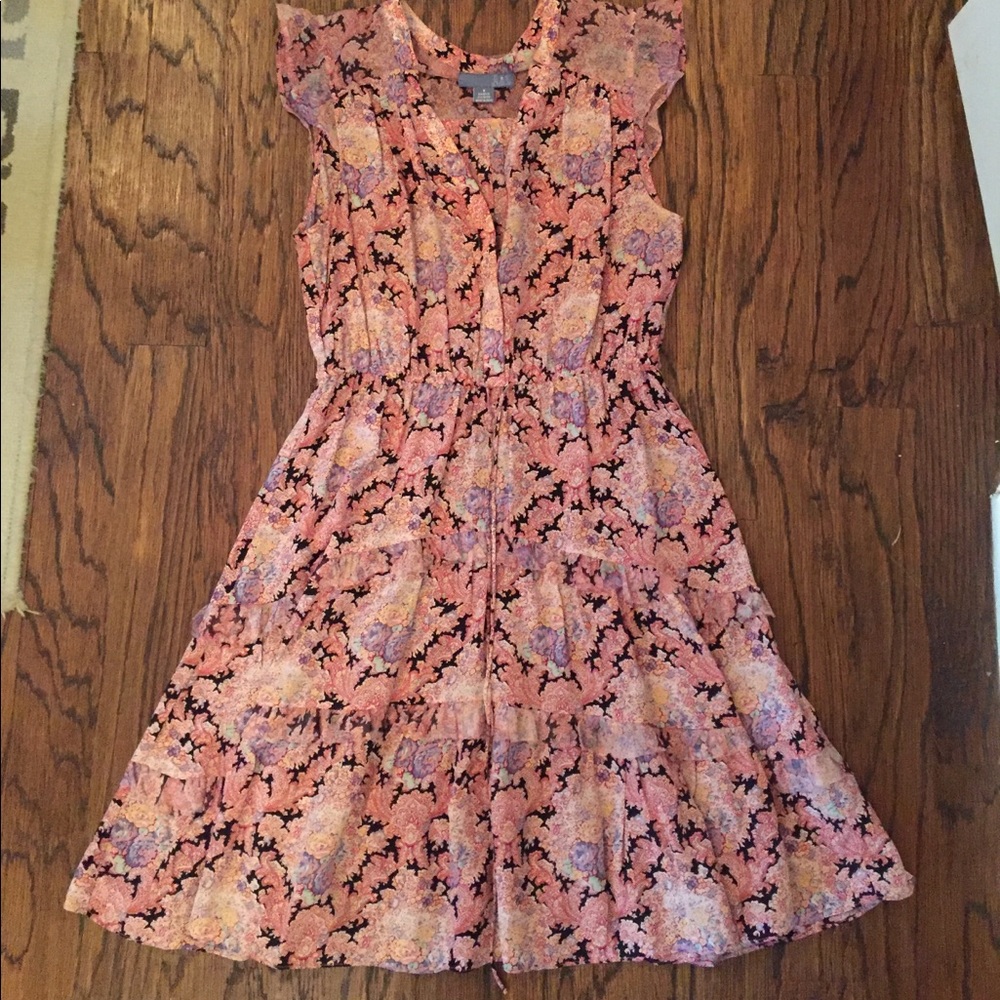 Anthropologie silk Floral dress