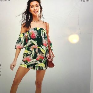 ASOS Green palm linen/viscose co-ord. Top & shorts