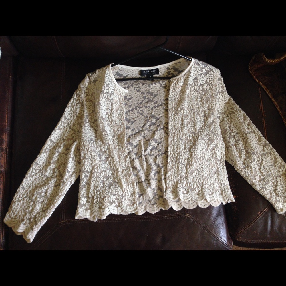 Crochet Lace Cropped Sweater