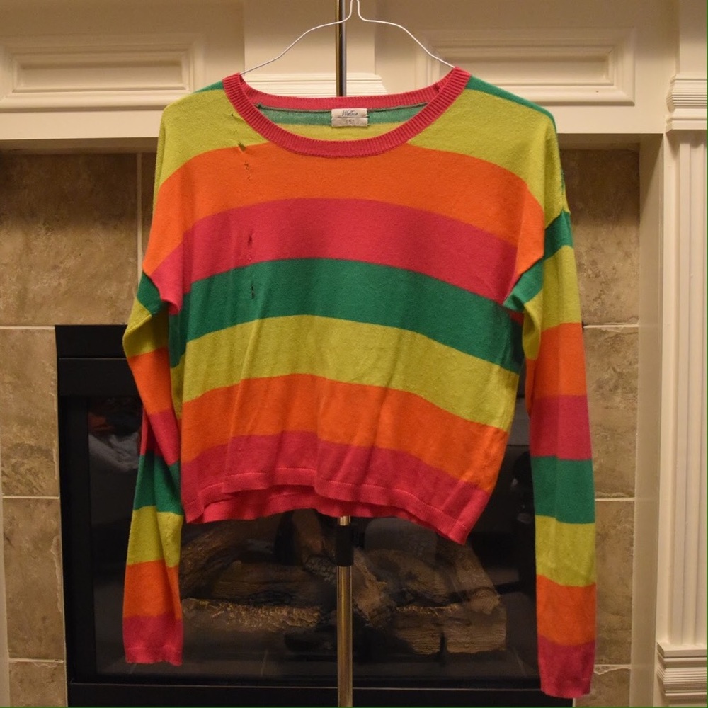 Madewell Wallace Multicolor Cropped LS Shirt