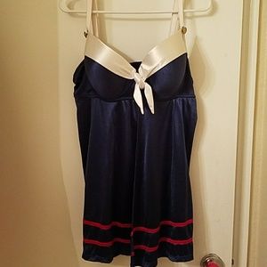 Plus size sailor baby doll w/ matching g-string