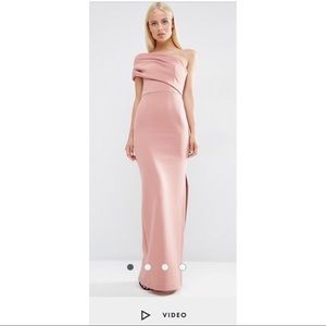 ASOS One Shoulder Bardot Scuba Maxi Dress
