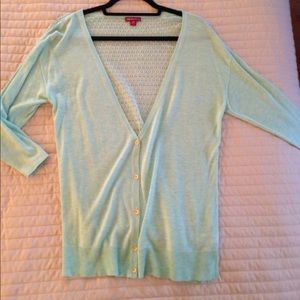 Mint Lace Back Cardigan