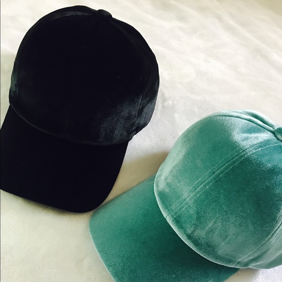 Turquise Velvet Baseball Cap - Picture 3 of 4