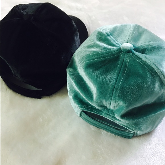 Turquise Velvet Baseball Cap - Picture 4 of 4