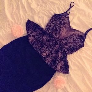 Sexy velvet pattern Peplum tank