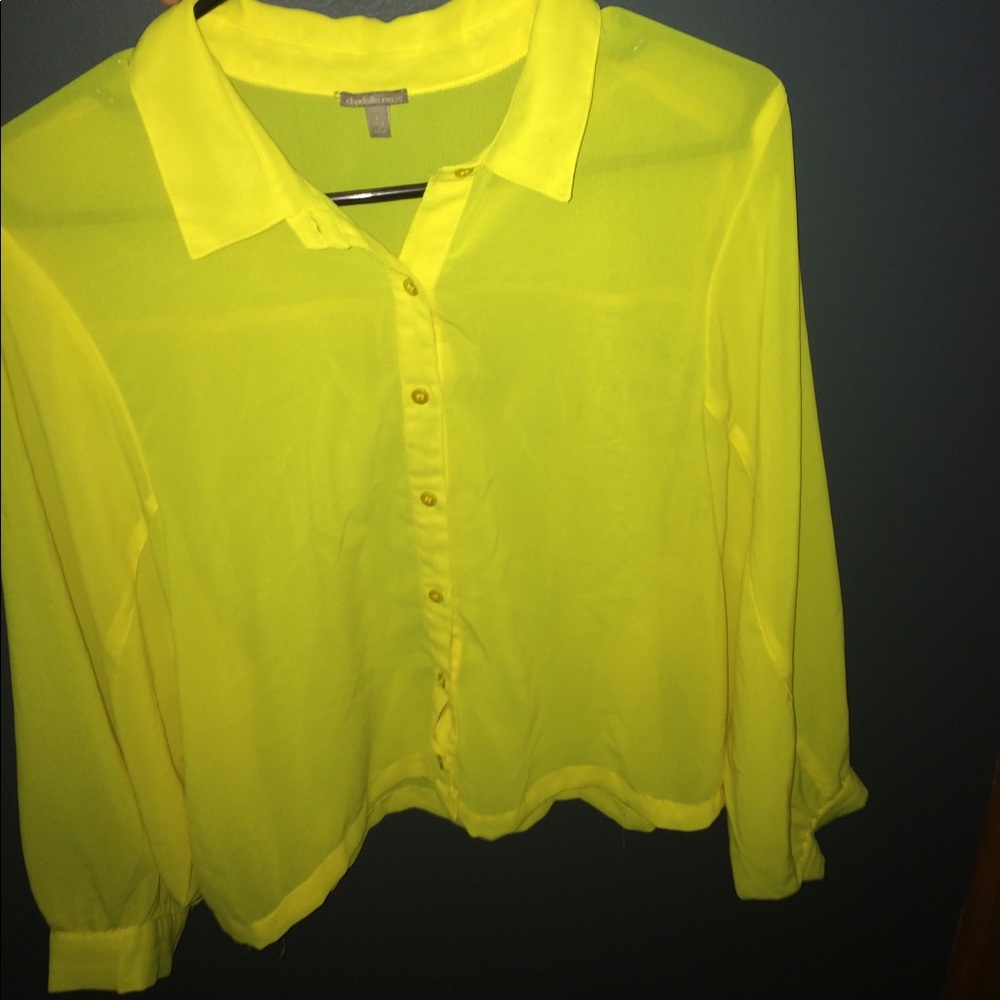 Neon Yellow Button Up