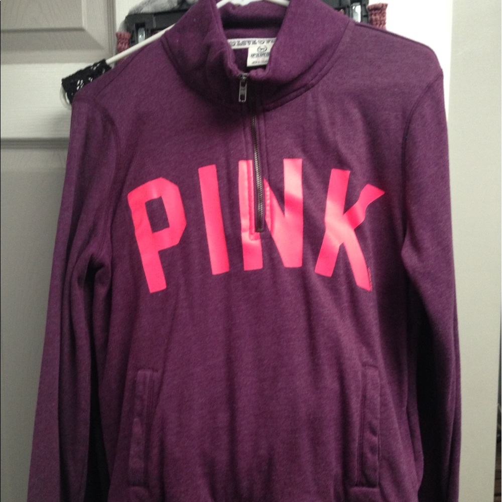 VICTORIA SECRET PINK HALF ZIP SWEATSHIRT