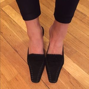 Black backless heels