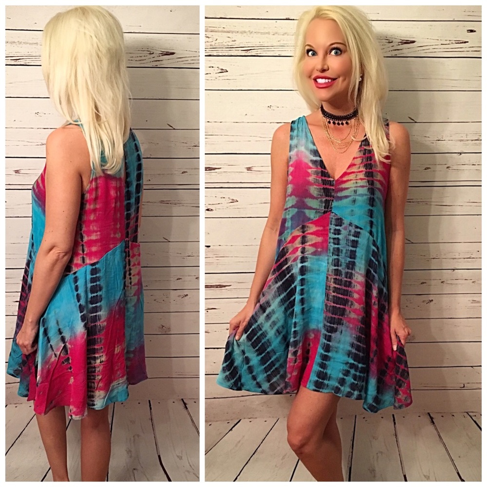 Gorgeous fully lined tie dye dress! LAST 1! - Picture 2 of 3