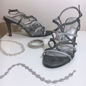 Adrianna Papell Silver Dressy Heels
