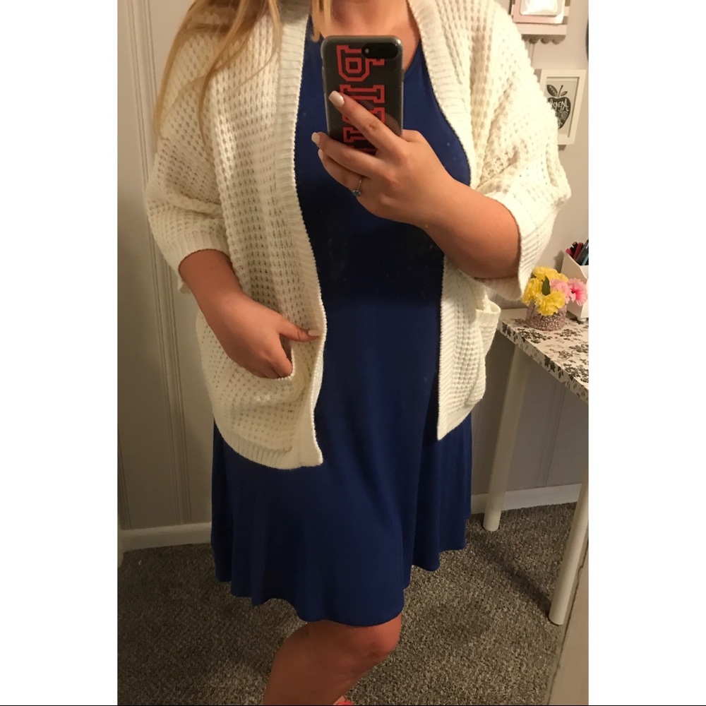 Cream knit oversized cardigan