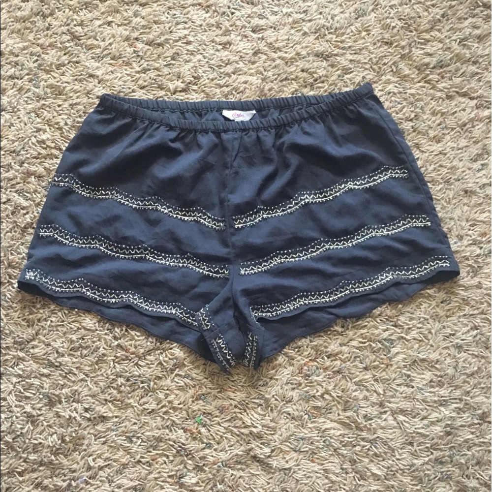 Gray sparkly shorts