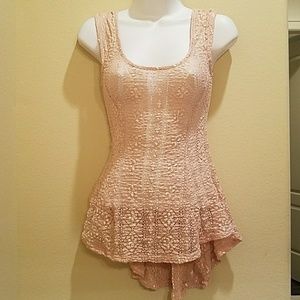 Lovely Blush Lace Blouse