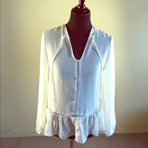 Sheer White Long Sleeve Top